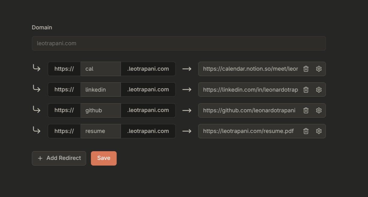 Rediredge dashboard preview